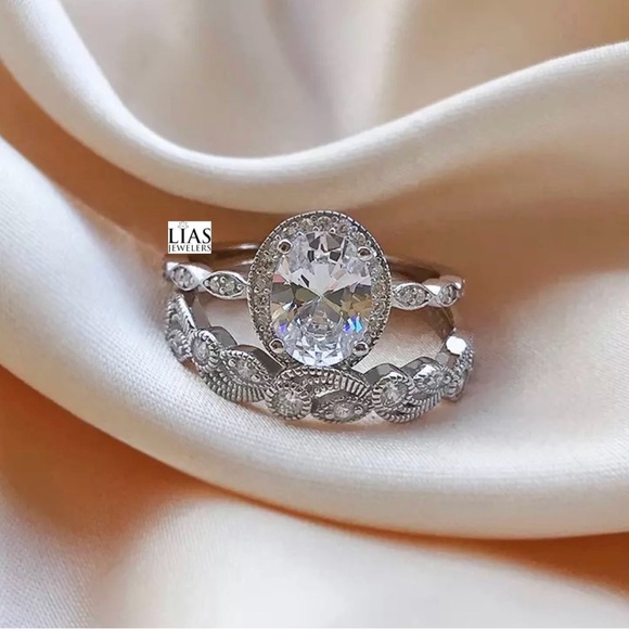 New 18k white gold wedding ring set - Picture 6 of 6